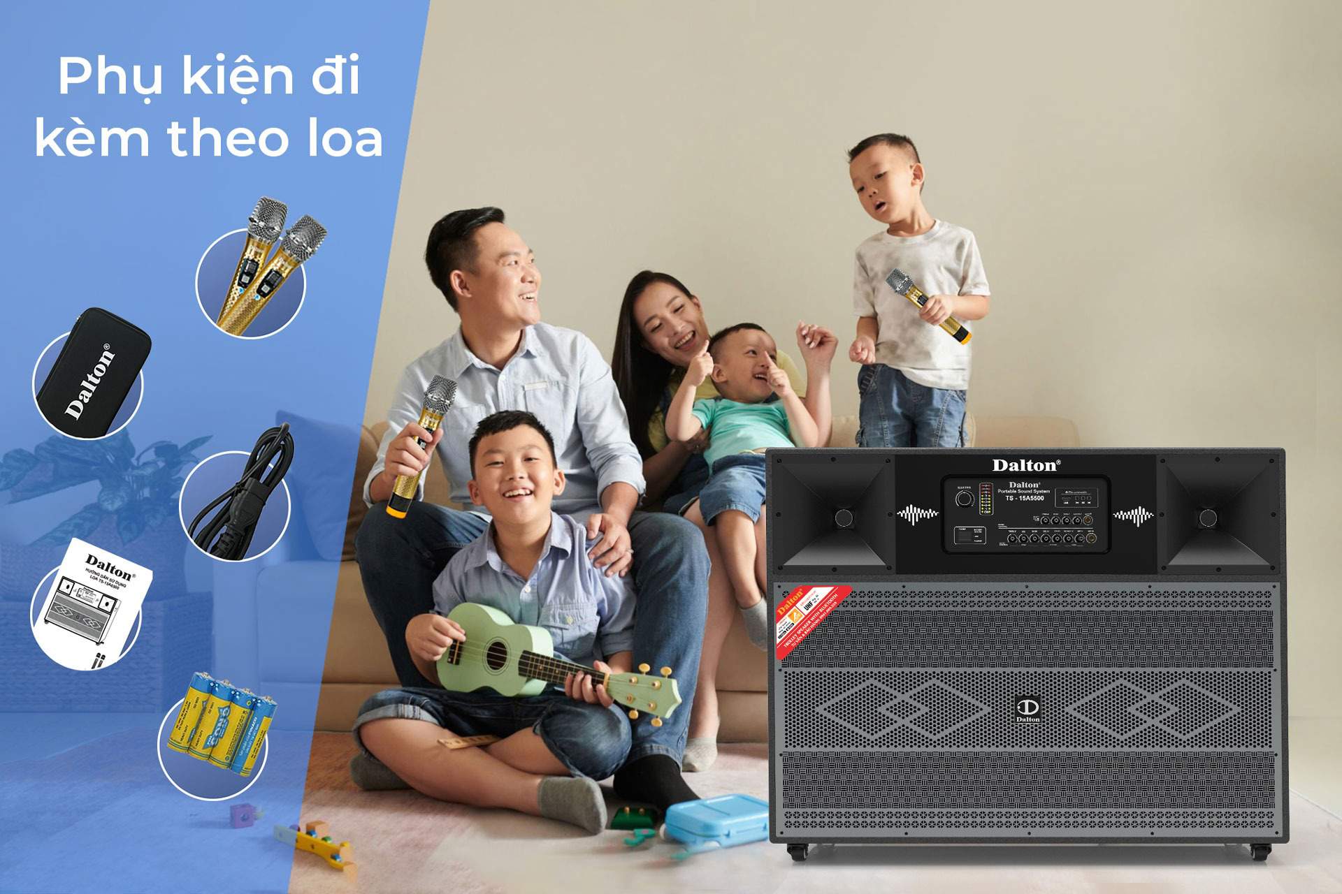 Loa kéo điện Dalton TS-15A5500, công suất 1600W